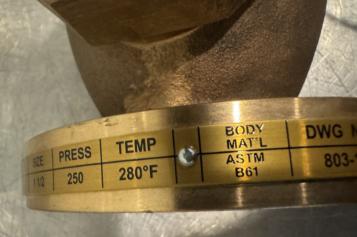 MB 803-1385711-N National 4820-00-585-7567 Globe Valve Brass 1.5” NEW SHIPS FREE