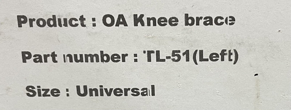 TL-51 Knee Brace Bentley Medical Universal Left Side NEW! FREE SHIPPING!