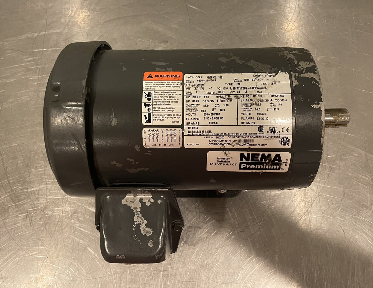 US Motors U2P2DC Motor 2HP 3PH 1750 RPM NEW! FREE SHIPPING!