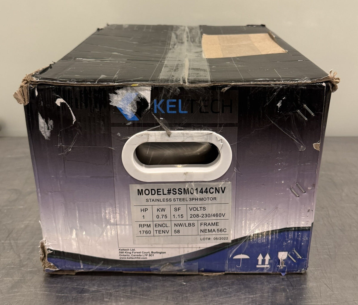 Keltech SSM0144CNV Washdown Motor 1HP 208-230/460V 1760 RPM NEW IN BOX!