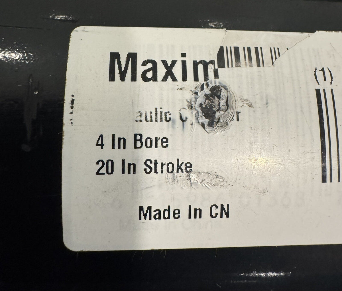 Maxim 218-367 Hydraulic Cylinder 4” Bore 20” Stroke NEW! FREE SHIPPING!