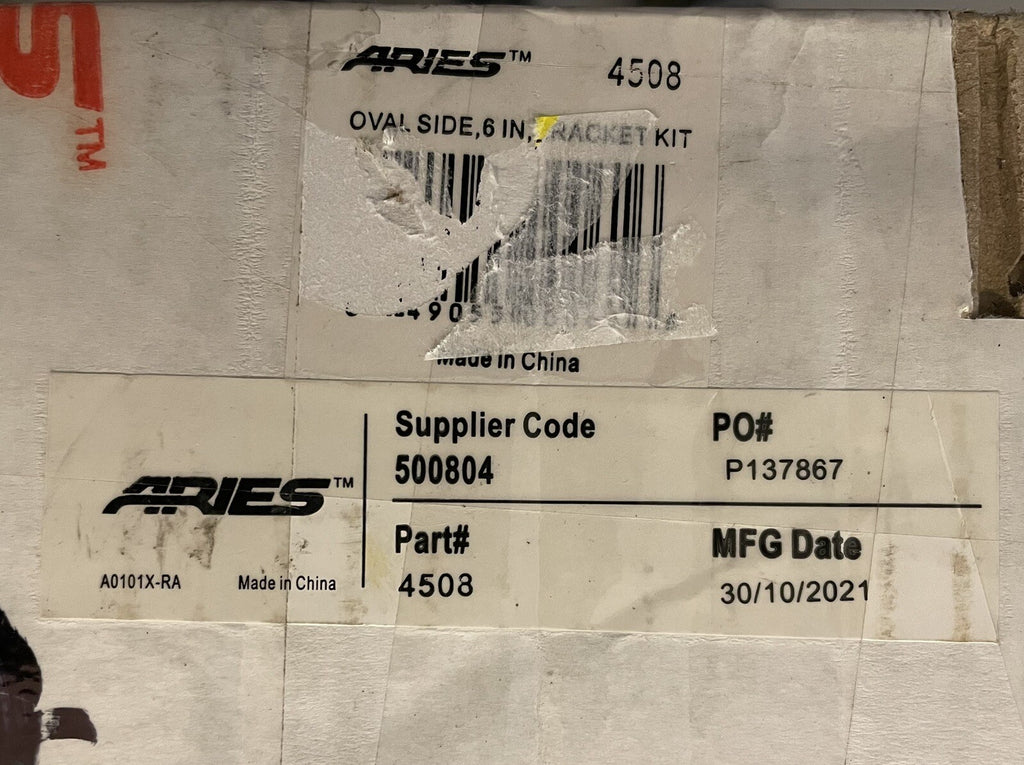Aries 4508 Mounting Bracket Kit For 6” Oval Side Steps Black NEW IN BOX!