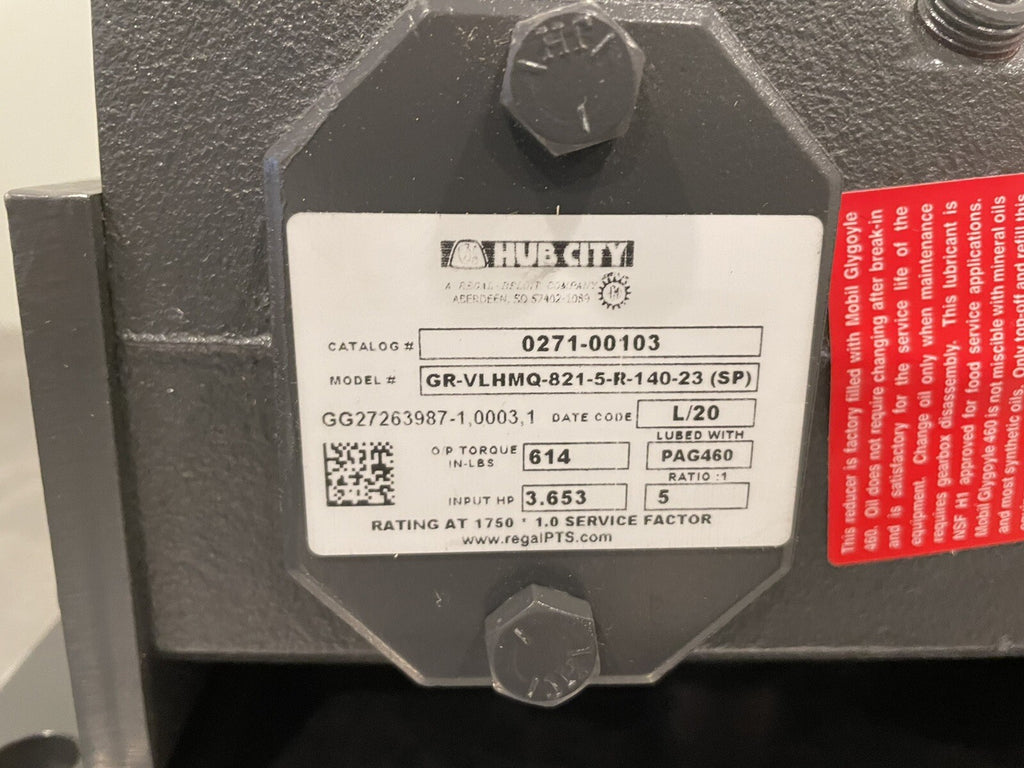 Hub City 0271-00103 Gear Reducer GR-VLHMQ-821-5-R-140-23 NEW IN BOX! SHIPS FREE!