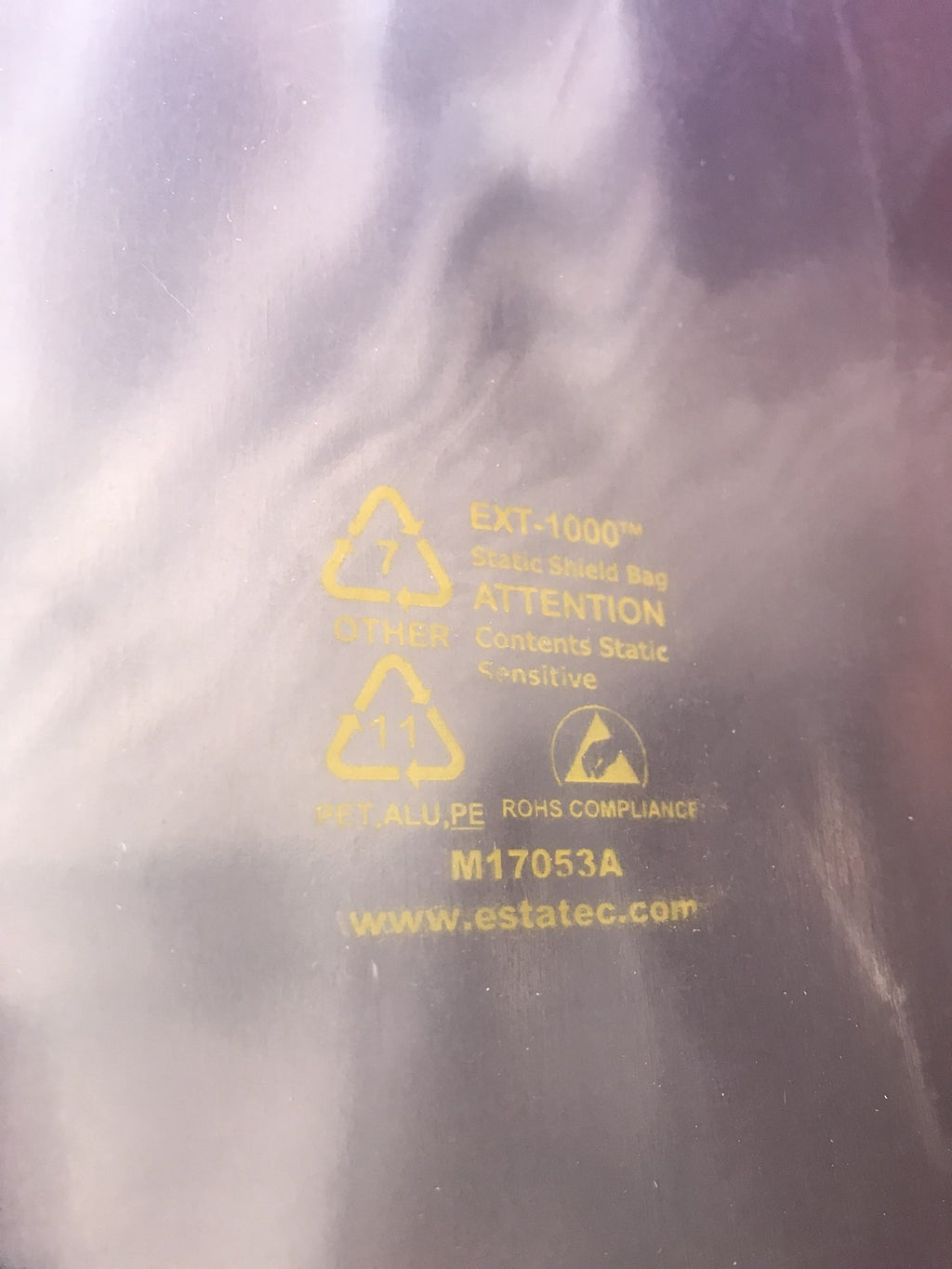 500 Count Ecstatec EXT-1000 M17053A 15.5” X 18” Static Shield Bags NEW