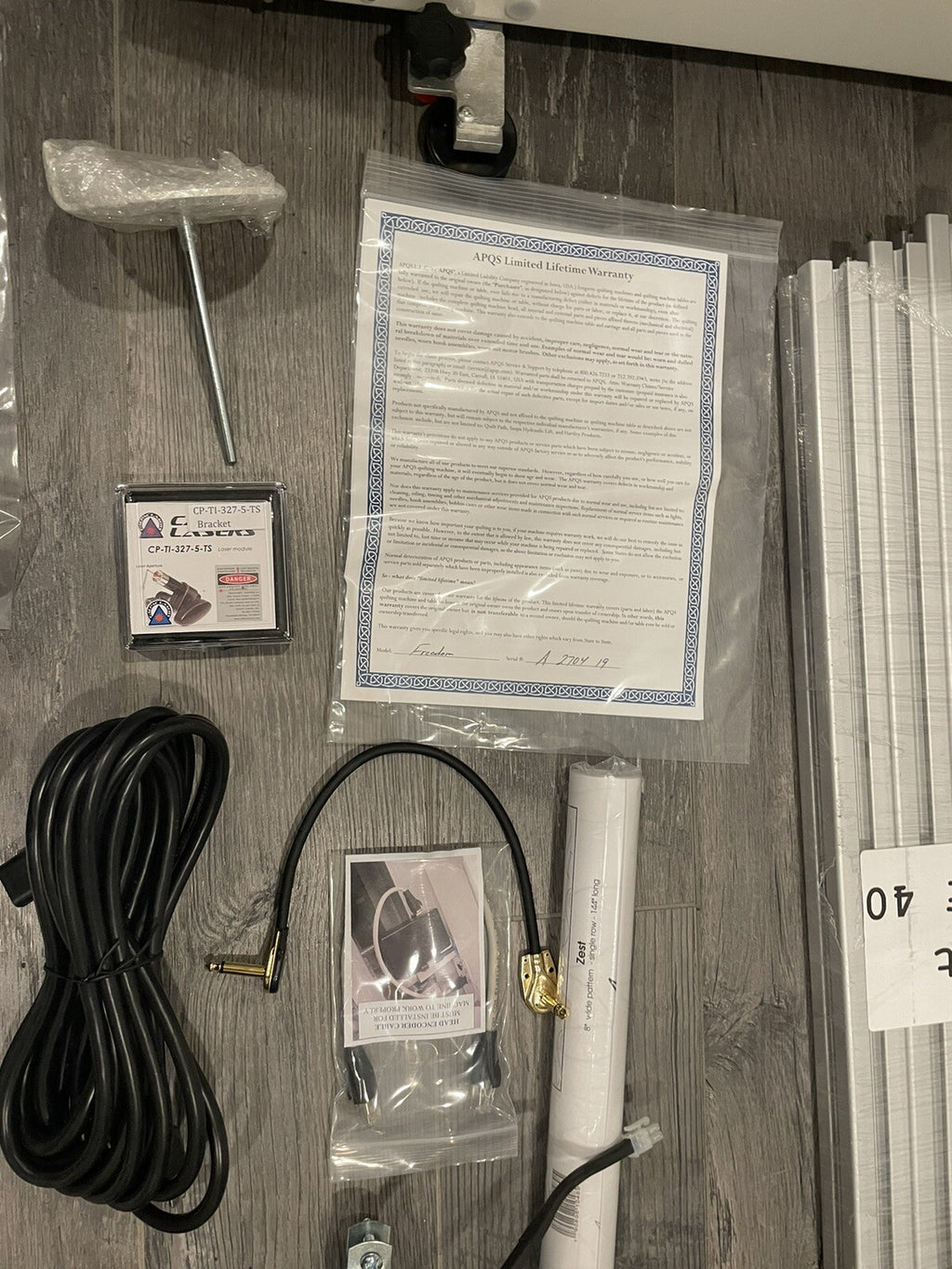 APQS Freedom Freddie Longarm Quilting Machine W/ Accessories NO TABLE/ STAND NEW