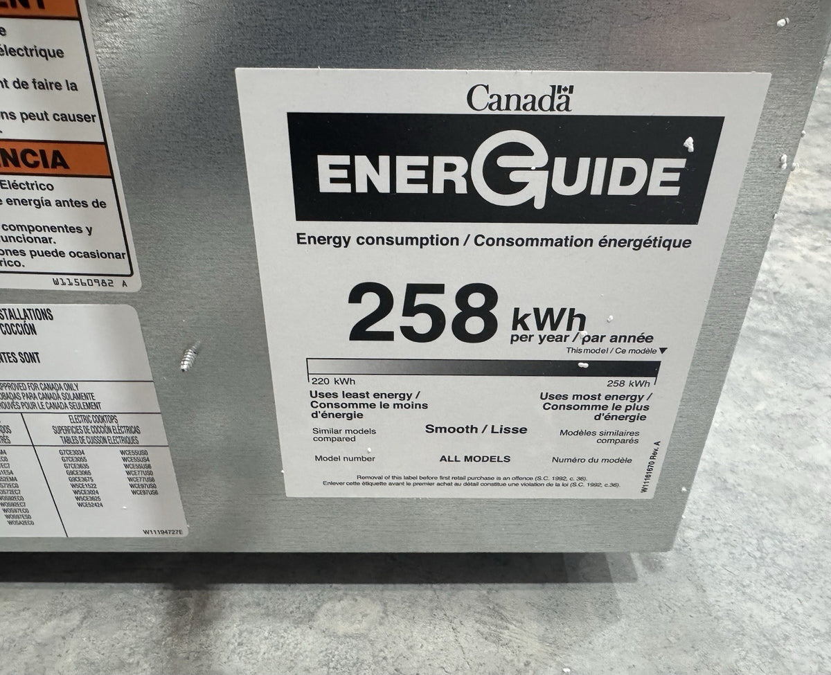 Whirlpool WCE55US0HB01 Electric 4 Element Ceramic Glass Cook Top NEW IN BOX!