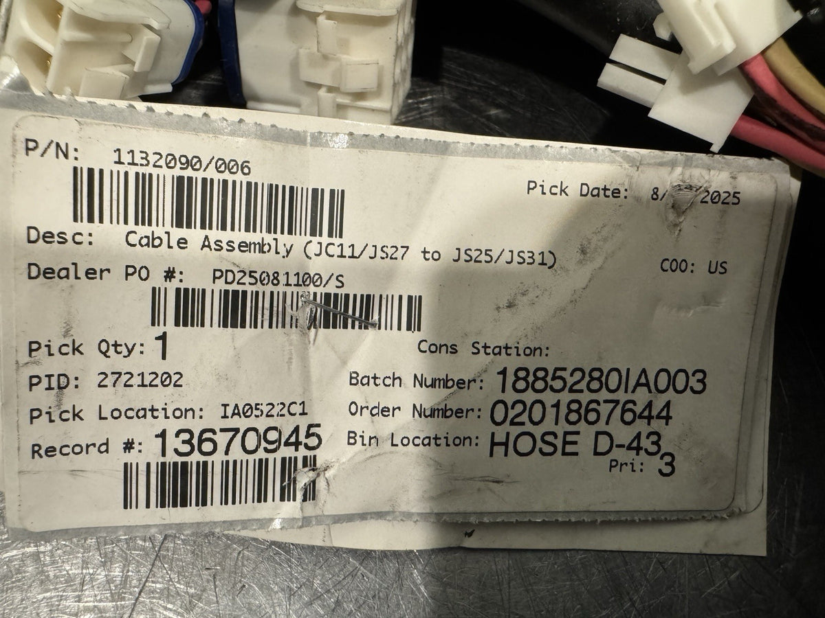 Raymond 1132090/600 Cable ASSY Forklift Wire Harness NEW! FREE SHIPPING!