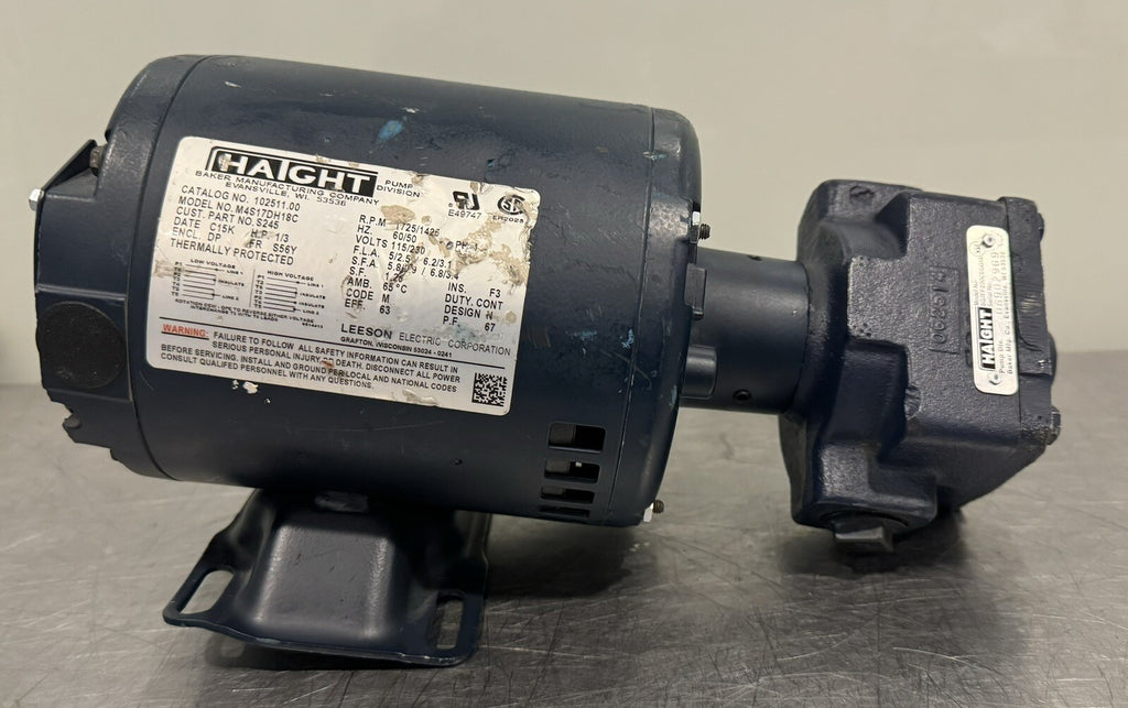Haight 102511.00 Pump & Motor For Pitco Fryer M4S17DH18C NEW! FREE SHIPPING!