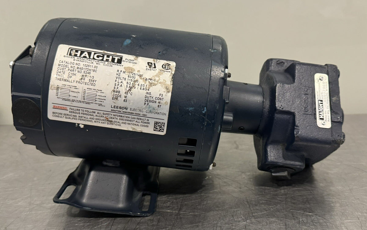 Haight 102511.00 Pump & Motor For Pitco Fryer M4S17DH18C NEW! FREE SHIPPING!