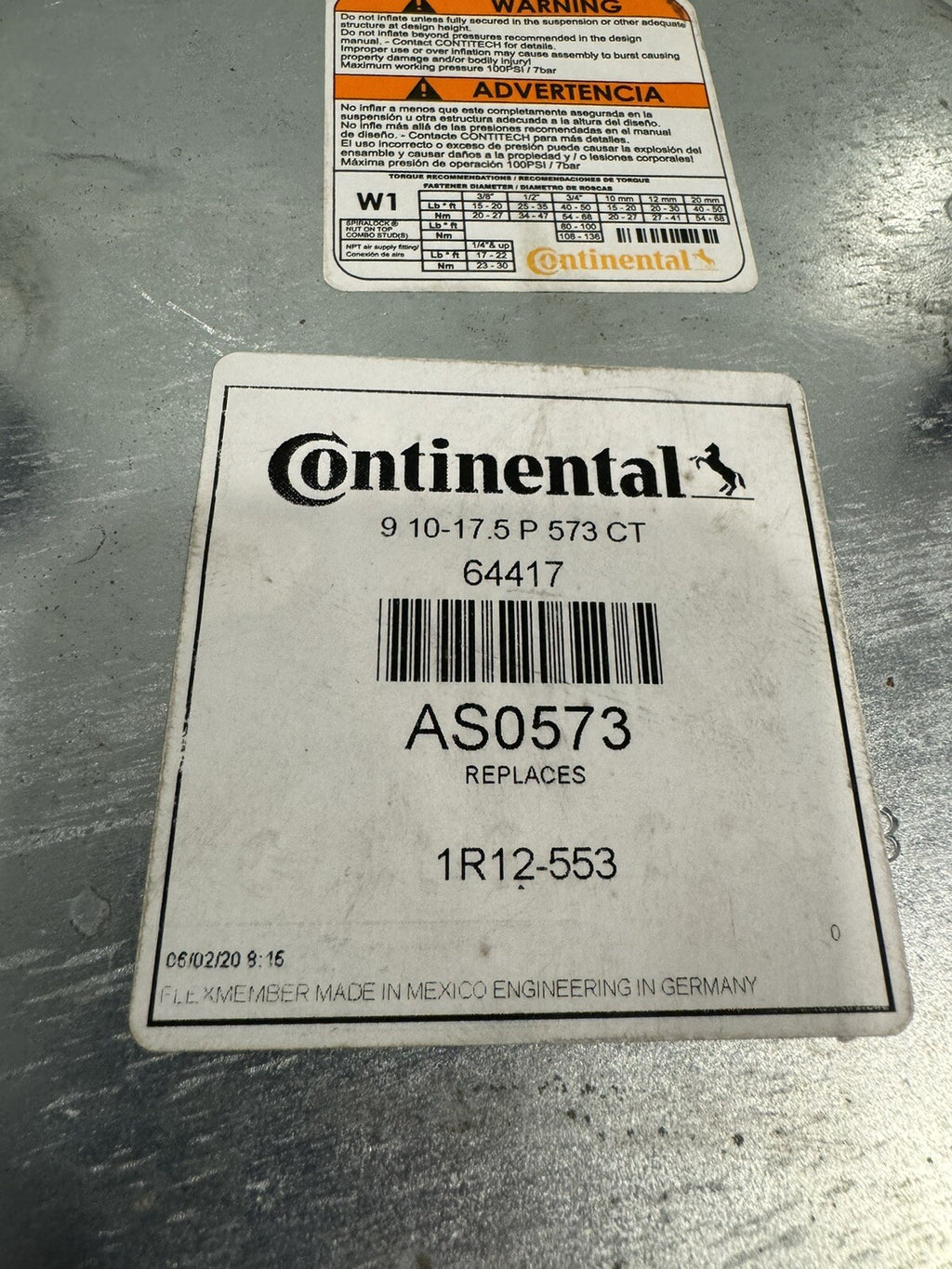 Continental 64417 Air Spring 1R12-553 NEW! FREE SHIPPING!