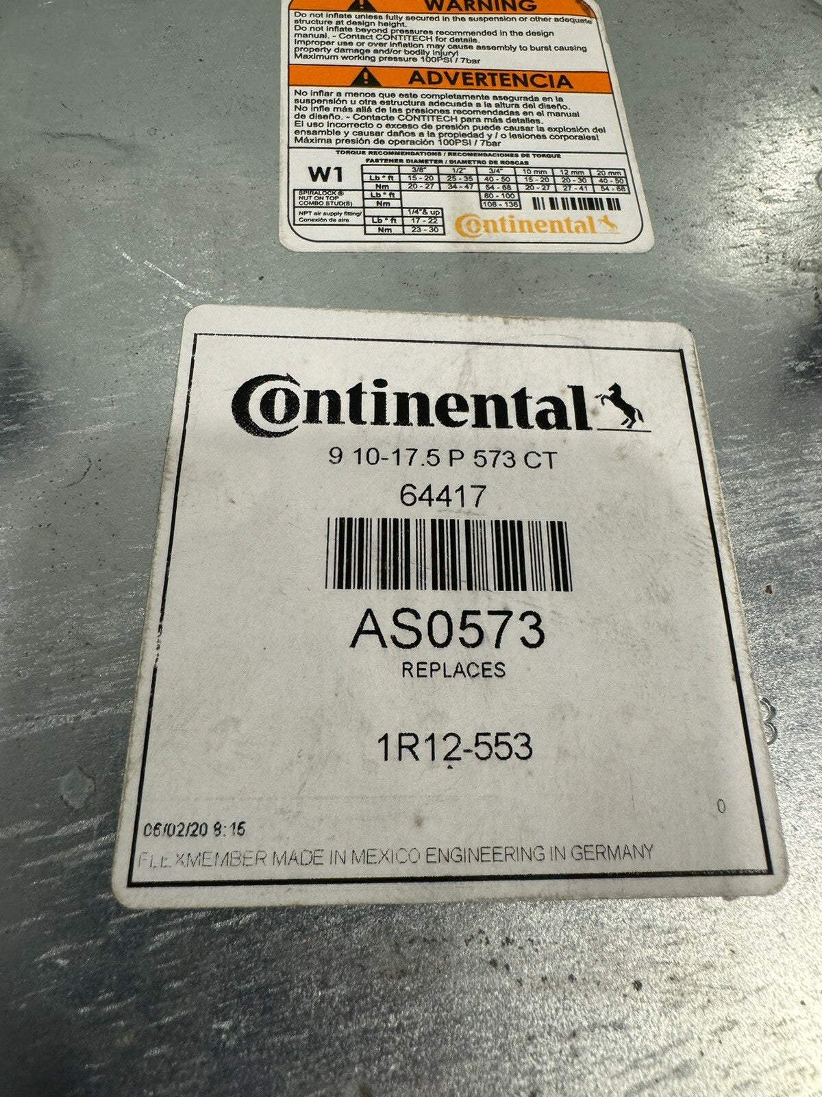 Continental 64417 Air Spring 1R12-553 NEW! FREE SHIPPING!