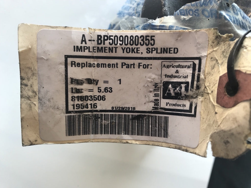 A&I A-BP509080355 Splined Impliment Yoke Bondioli & Pavesi 5090M0360 NEW