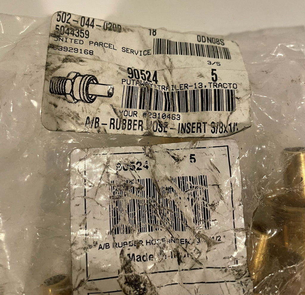 Imperial 90524 Air Brake Rubber Hose Insert 3/8” X 1/2” Brass 5 PACK NEW!
