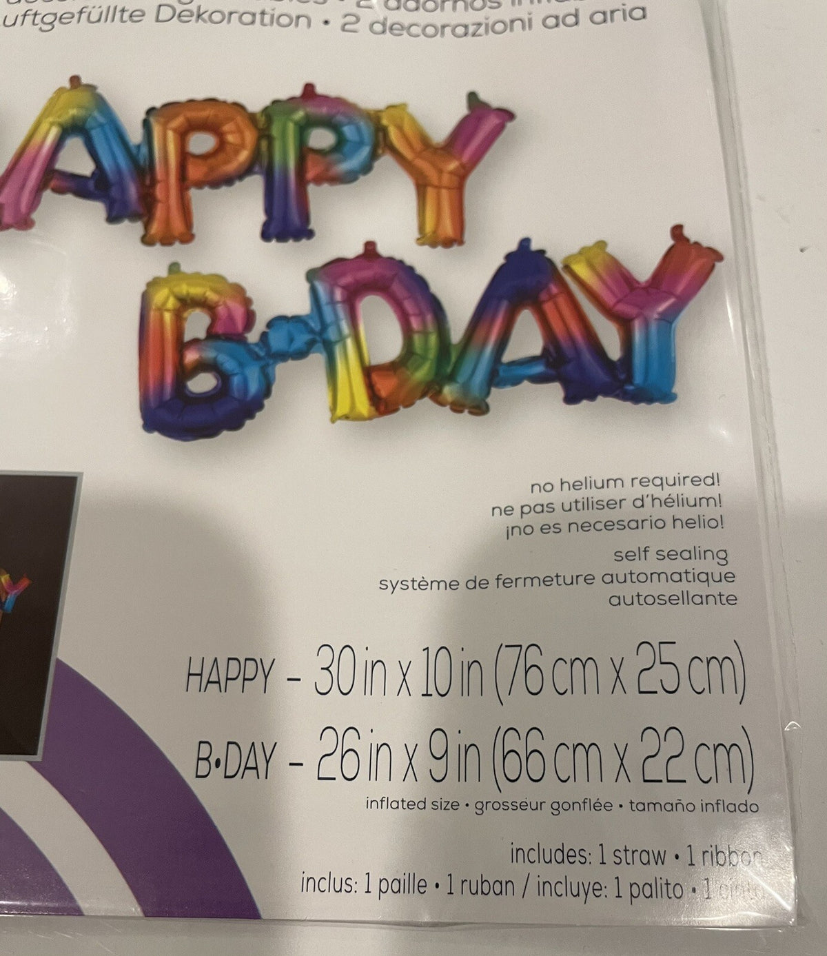 (1) Happy Birthday Rainbow Balloon Anagram 39182 NEW! FREE SHIPPING!
