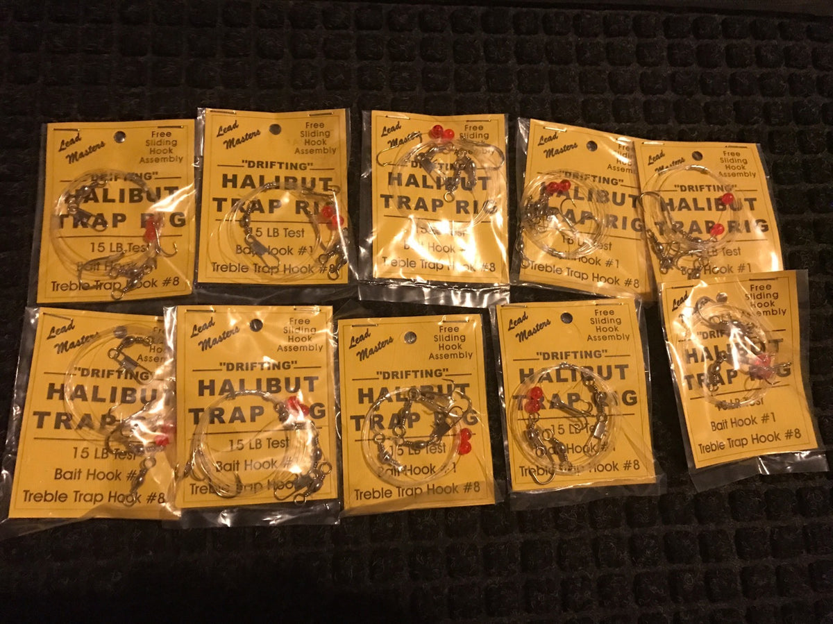 Lot Of 10 Lead Master Halibut Trap Rig 15lb #1 & #6 Model 22202 New Flounder