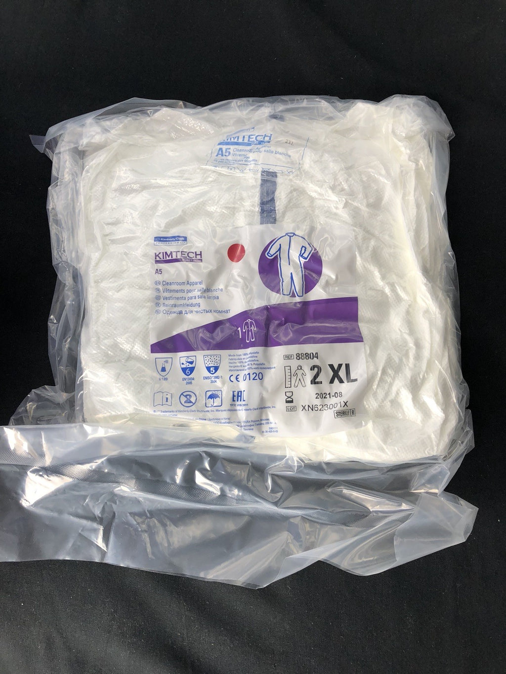 Kimtech 88804 White A5 SMS Fabric Cleanroom Coveralls 2XL NEW Bulk Discounts