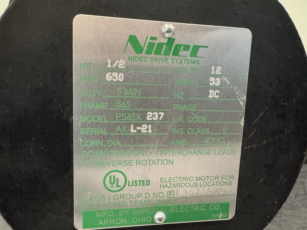 Coxreels CM-1600-EDV3 Motor Idler 12VDC 3:1 Nidec P56SX237 NEW IN BOX SHIPS FREE