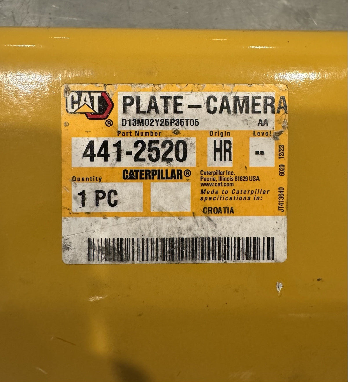 Caterpillar 441-2520 CAT Camera Plate Mount Genuine NEW! FREE SHIPPING!
