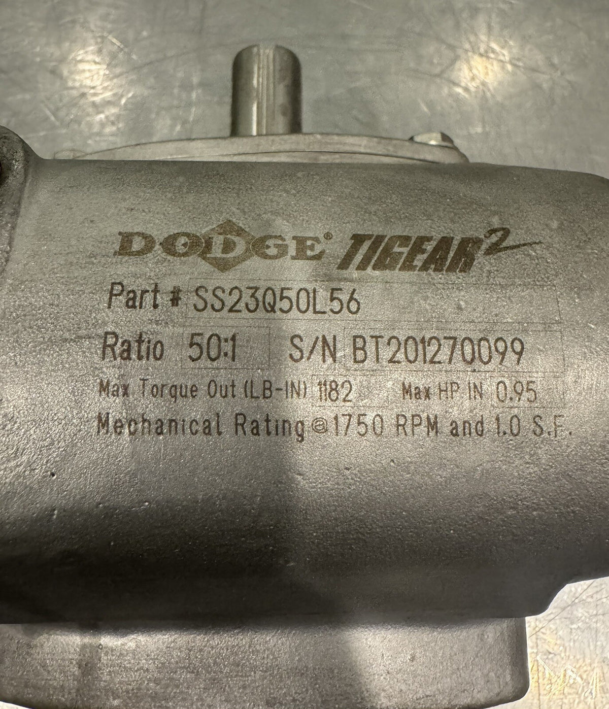 Dodge SS23Q50L56 Tigear2 Gear Reducer Stainless Steel 50:1 NEW! FREE SHIPPING!