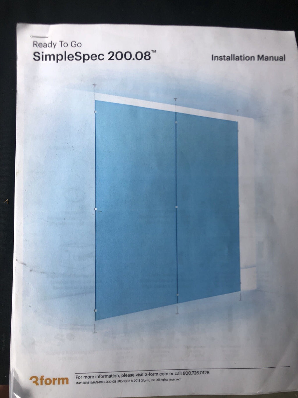 3Form SimpleSpec 200.08 Partition Hanging Kit NEW NO PARTITION INCLUDED