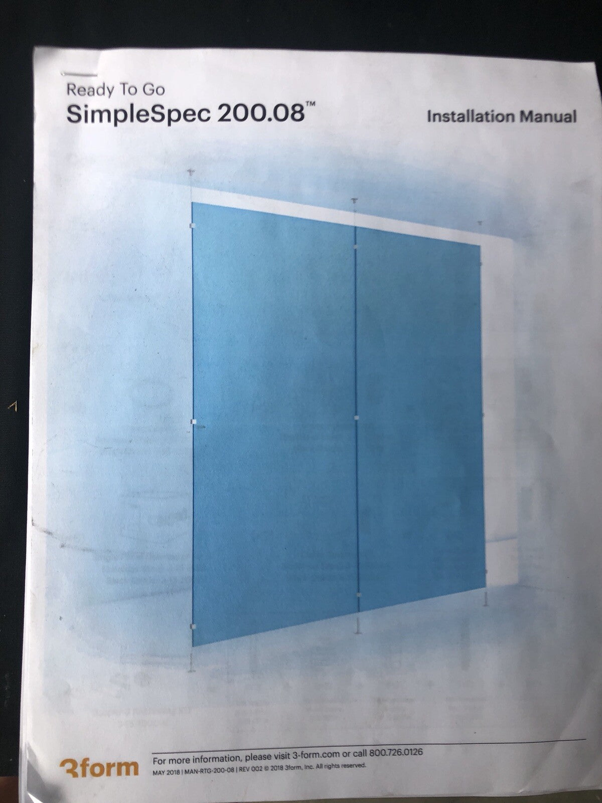 3Form SimpleSpec 200.08 Partition Hanging Kit NEW NO PARTITION INCLUDED