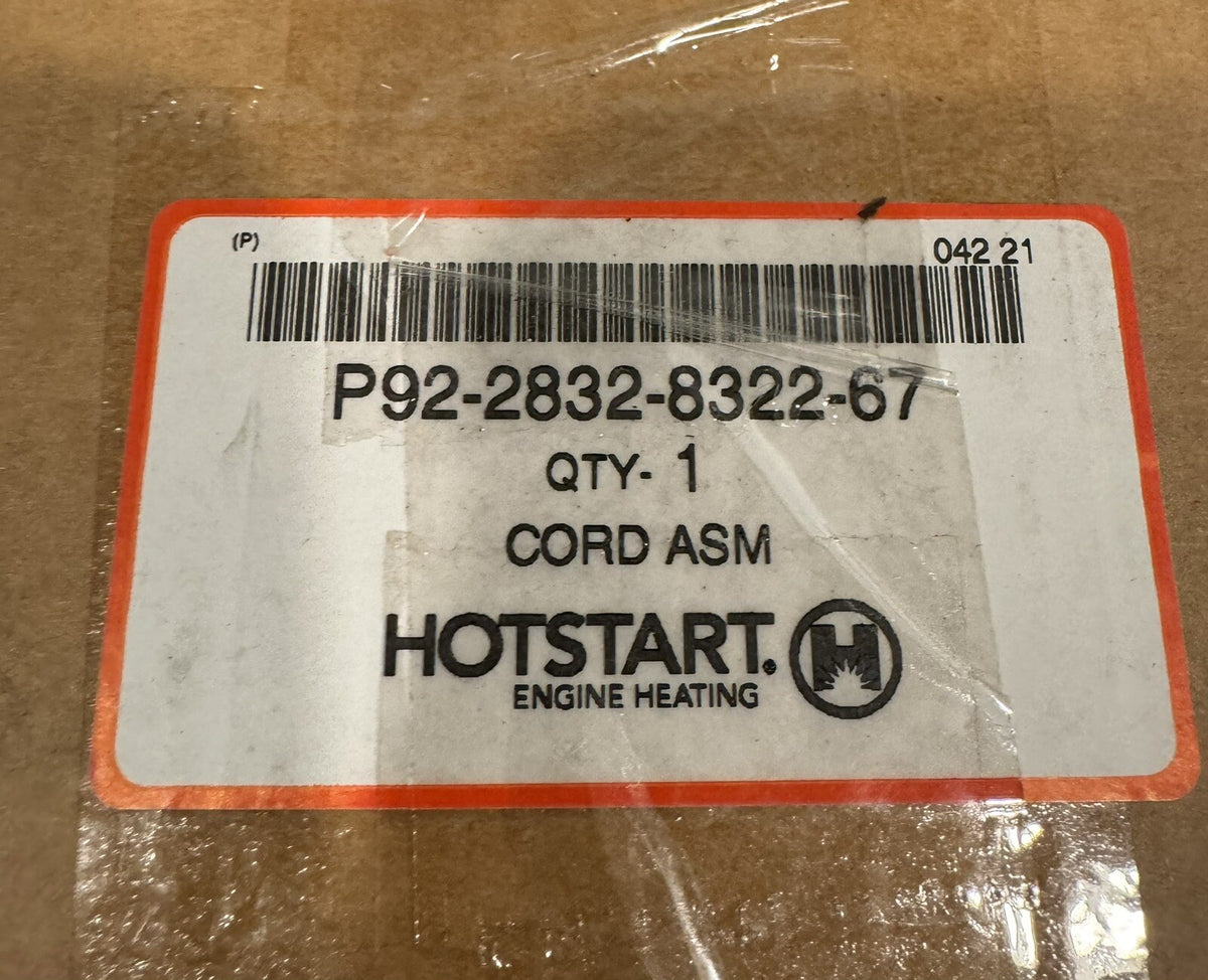 Hotstart P92-2832-8322-67 Engine Heater Cable Harnesss NEW! FREE SHIPPING!