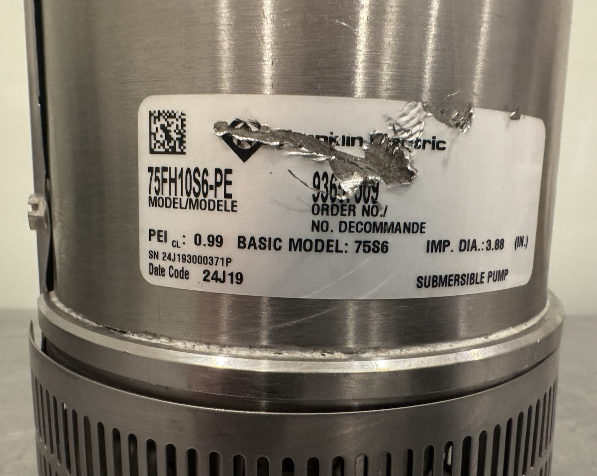 Franklin Electric 75FH10S6-PE Submersible Well Pump 93657509 75S6 NEW SHIPS FREE