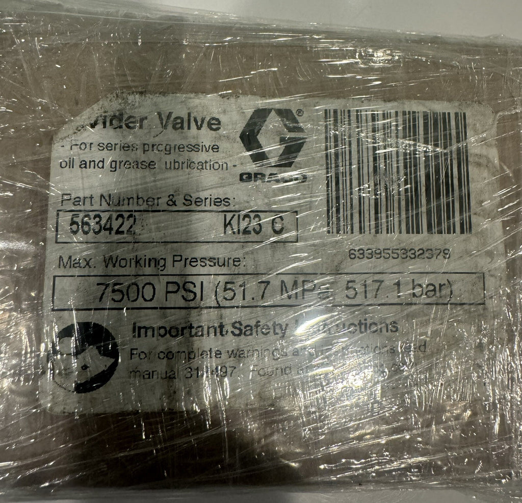 Graco 563422 Divider Valve Inlet NEW! FREE SHIPPING!