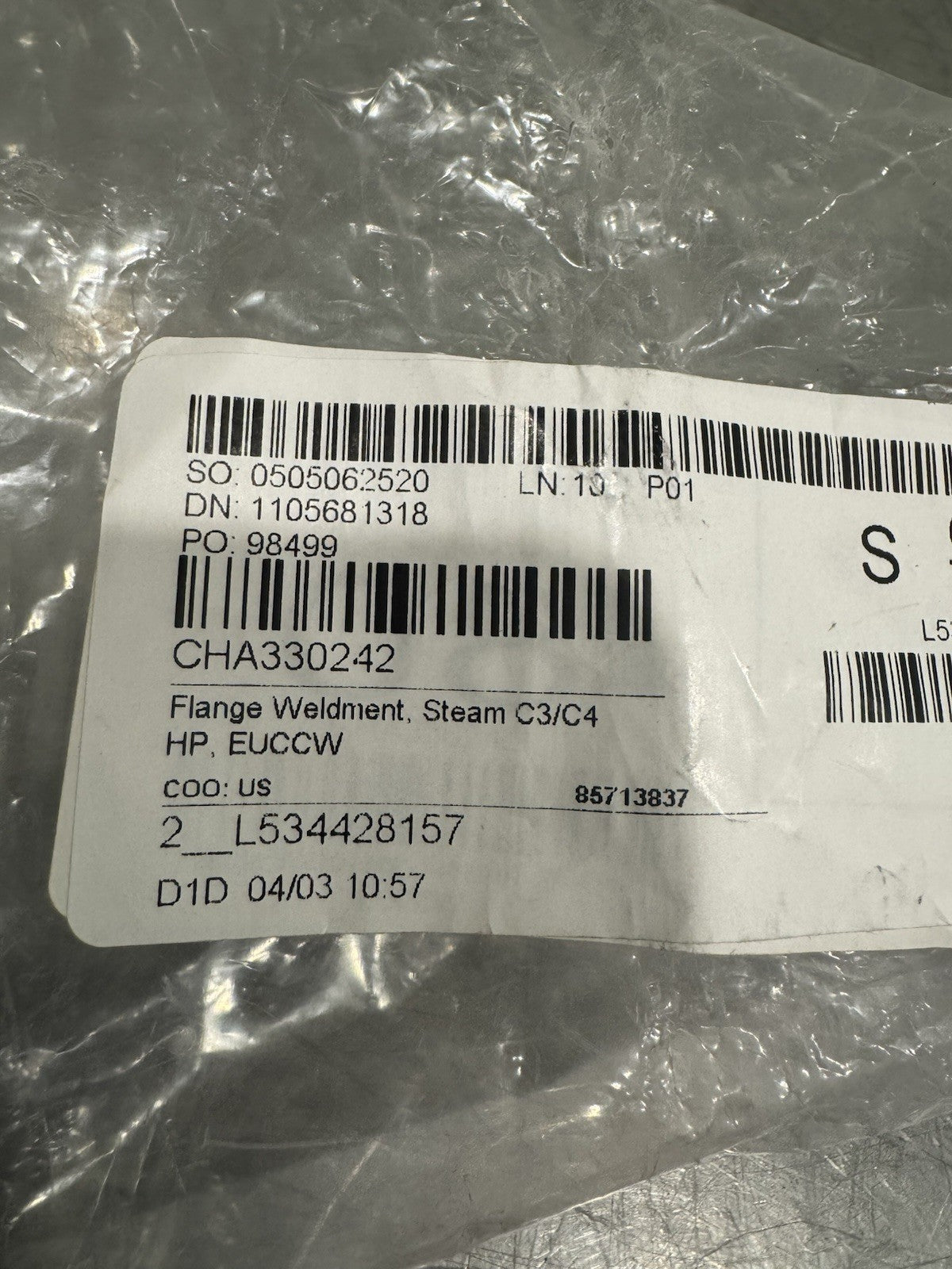 Champion 330242 Steam Flange Weldment Steam C3/C4 CHA330242 NEW! FREE SHIPPING!
