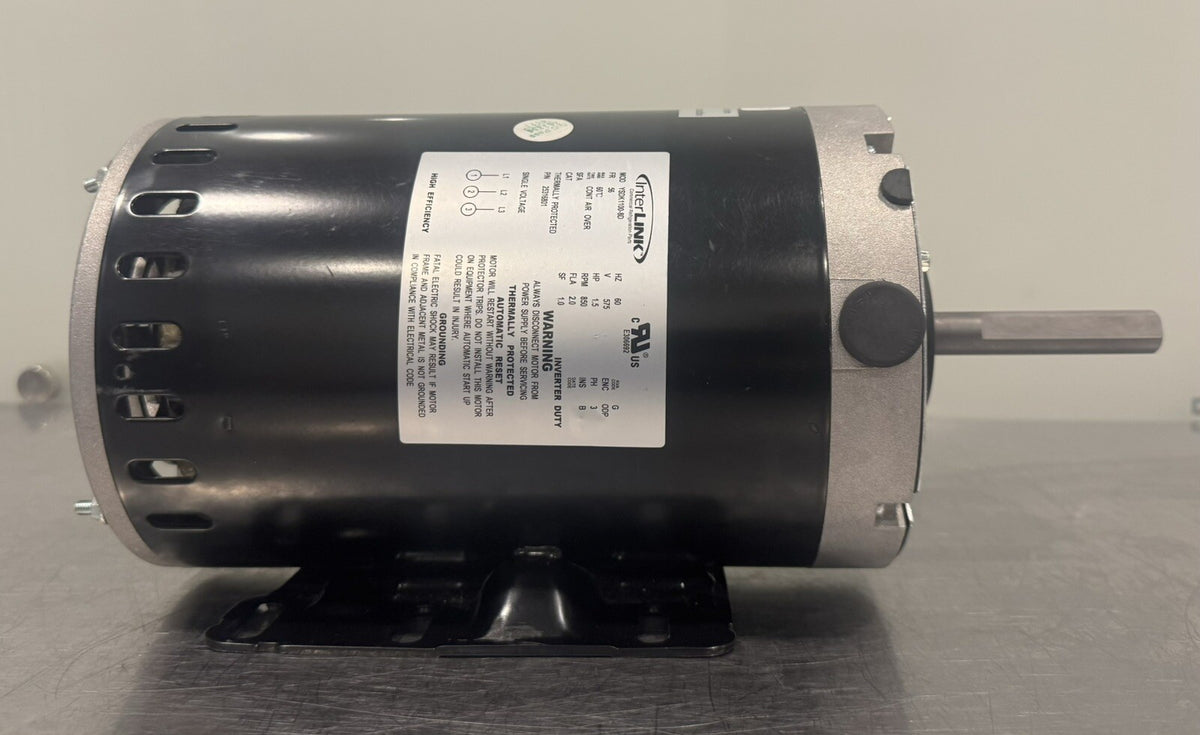 Interlink YSDK1100-8D Refrigeration Motor 1.5 HP 850 RPM Heatcraft 25316801 NEW!