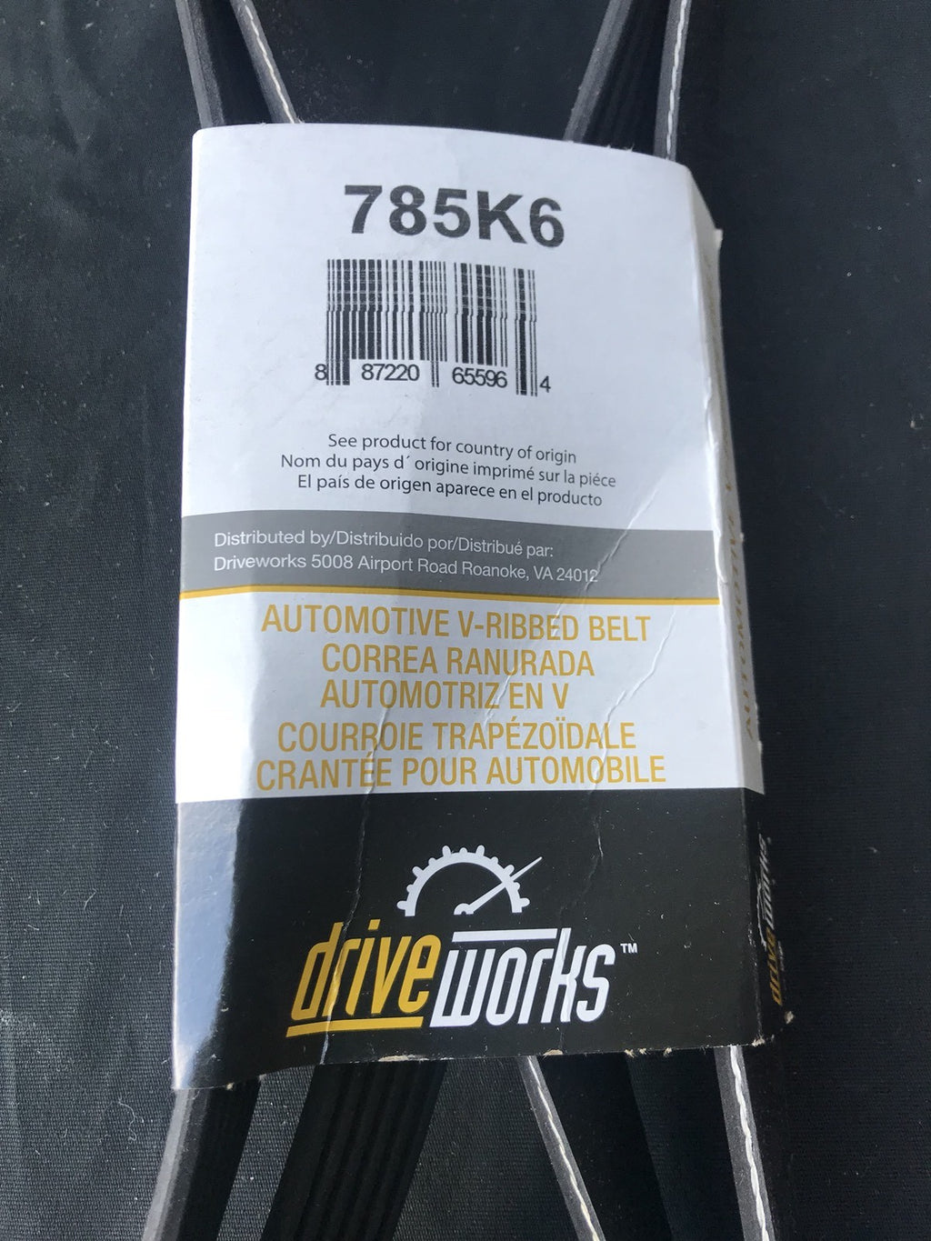 Drive Works 785K6 Automotive V-Ribbed Belt NEW