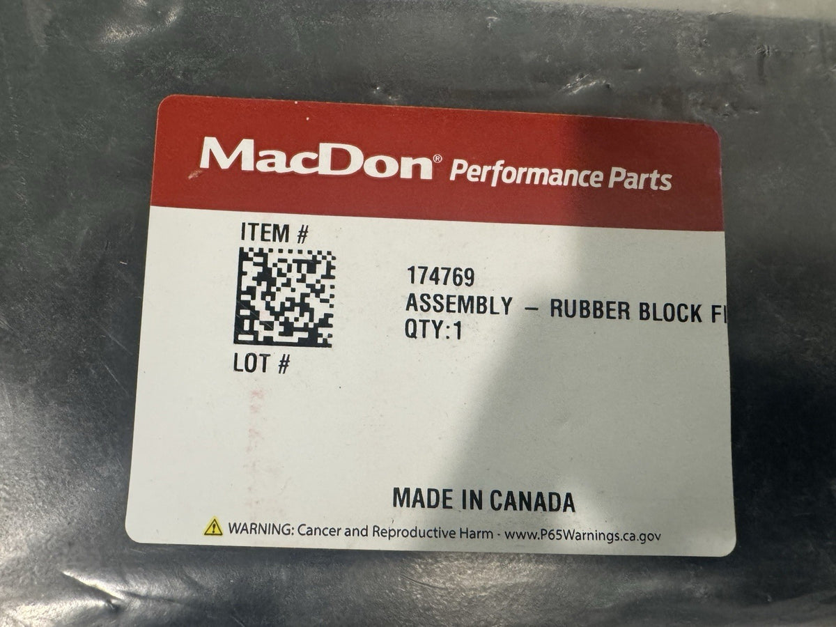 MacDon 174769 Rubber Flex Block Assembly Genuine NEW! FREE SHIPPING!