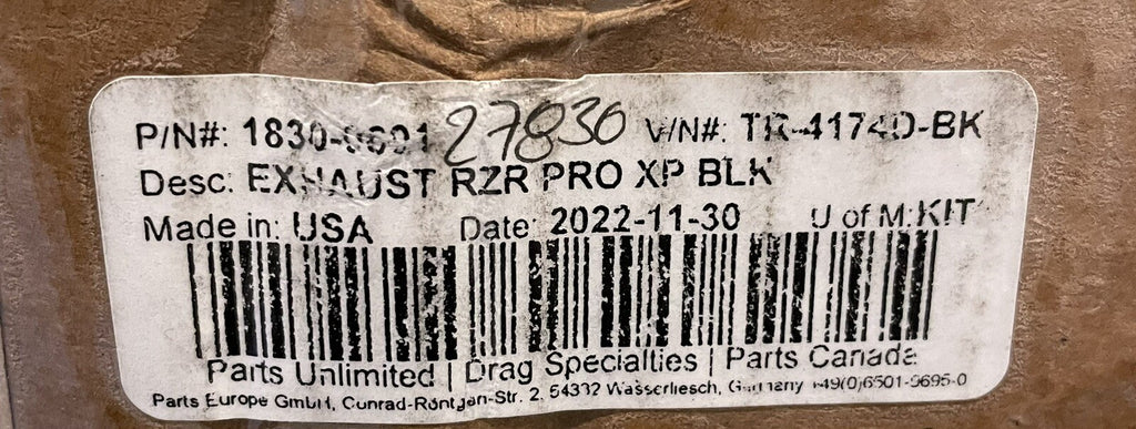 Trinity 1830-0601 Racing Exhaust Kit RZR Pro XP Stage 5 NEW IN BOX!