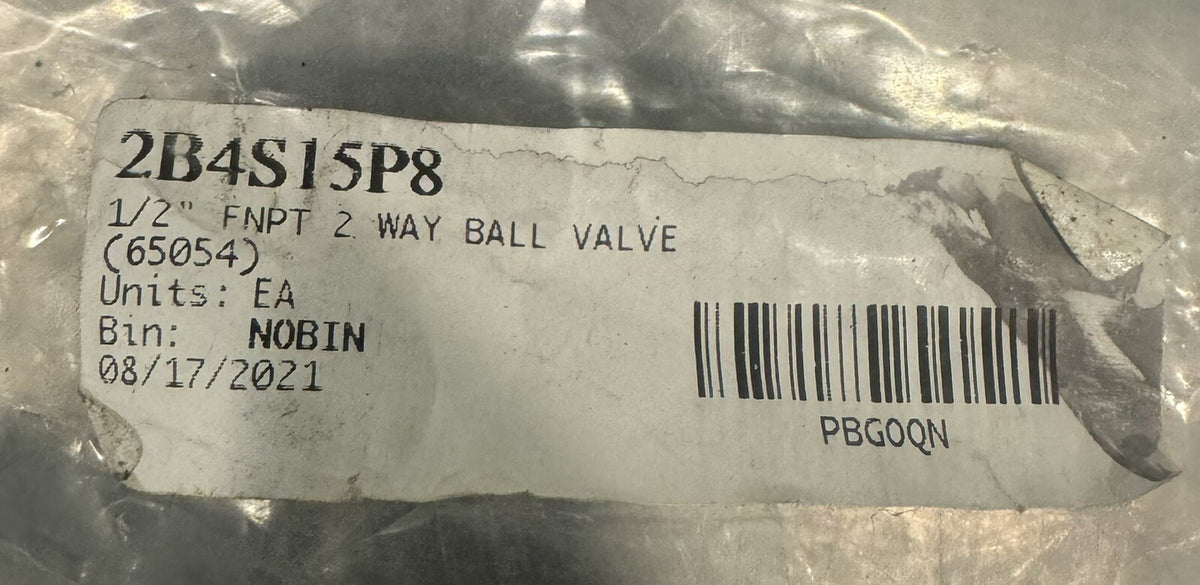 Parker 2B4S15P8 Ball Valve 2 Way Autoclave NEW! FREE SHIPPING!