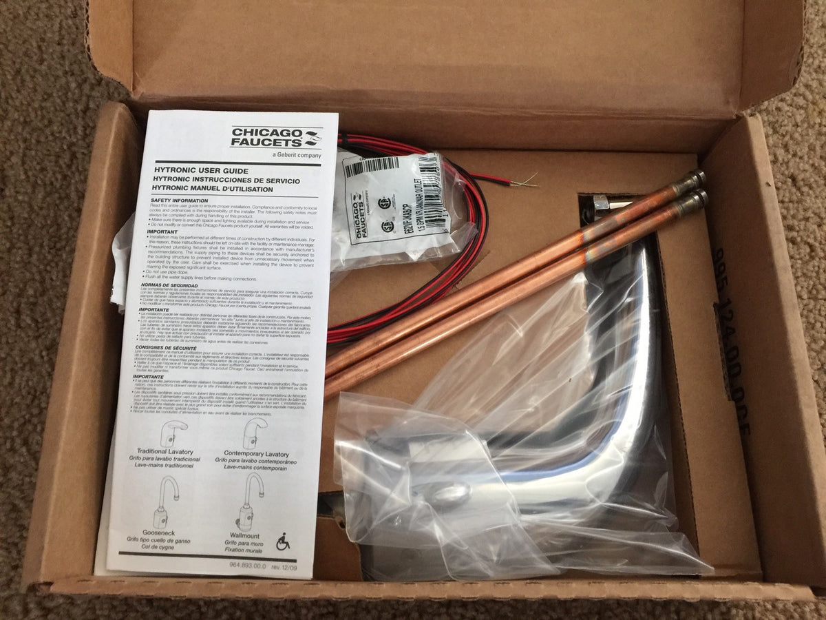 CHICAGO FAUCETS HyTronic IR Faucet With External Mixer Chrome 116.593.AB.1 NEW