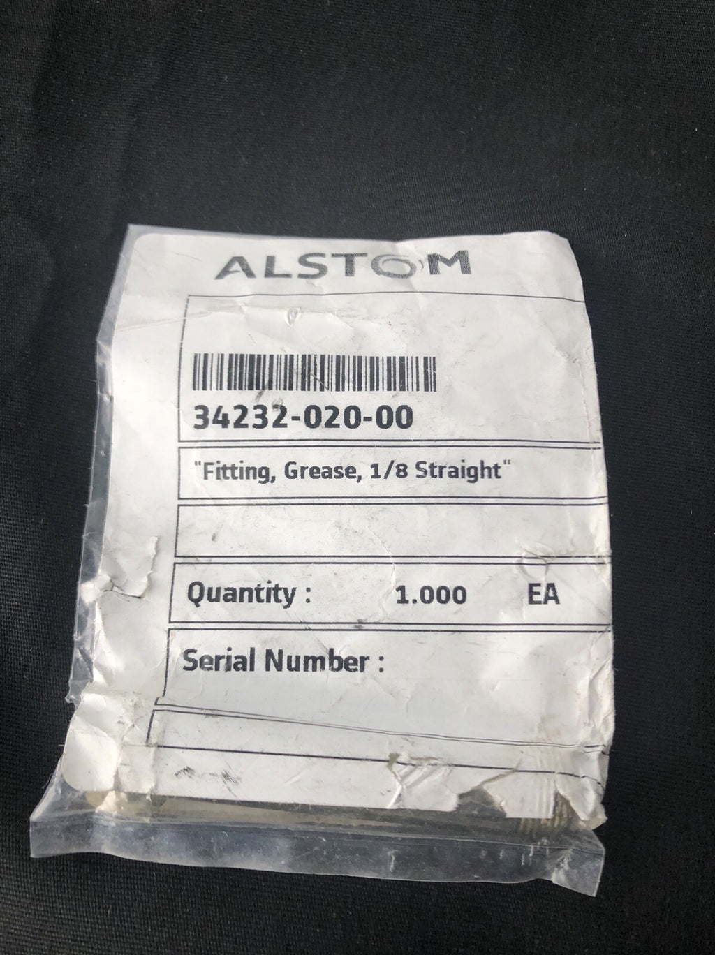 Alstom 34232-020-00 Grease Fitting Straight 1/8” NEW! FREE SHIPPING