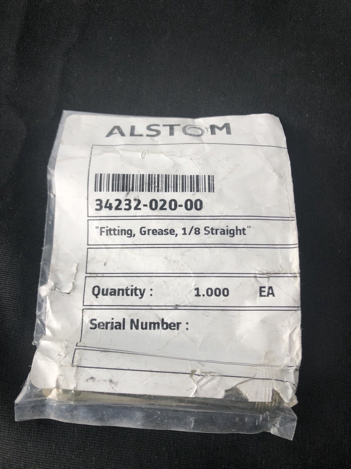 Alstom 34232-020-00 Grease Fitting Straight 1/8” NEW! FREE SHIPPING
