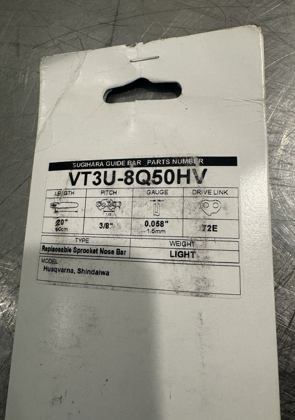 VT3U-8Q50HV Sugihara Chainsaw Guide Bar BRAND NEW! FREE SHIPPING!