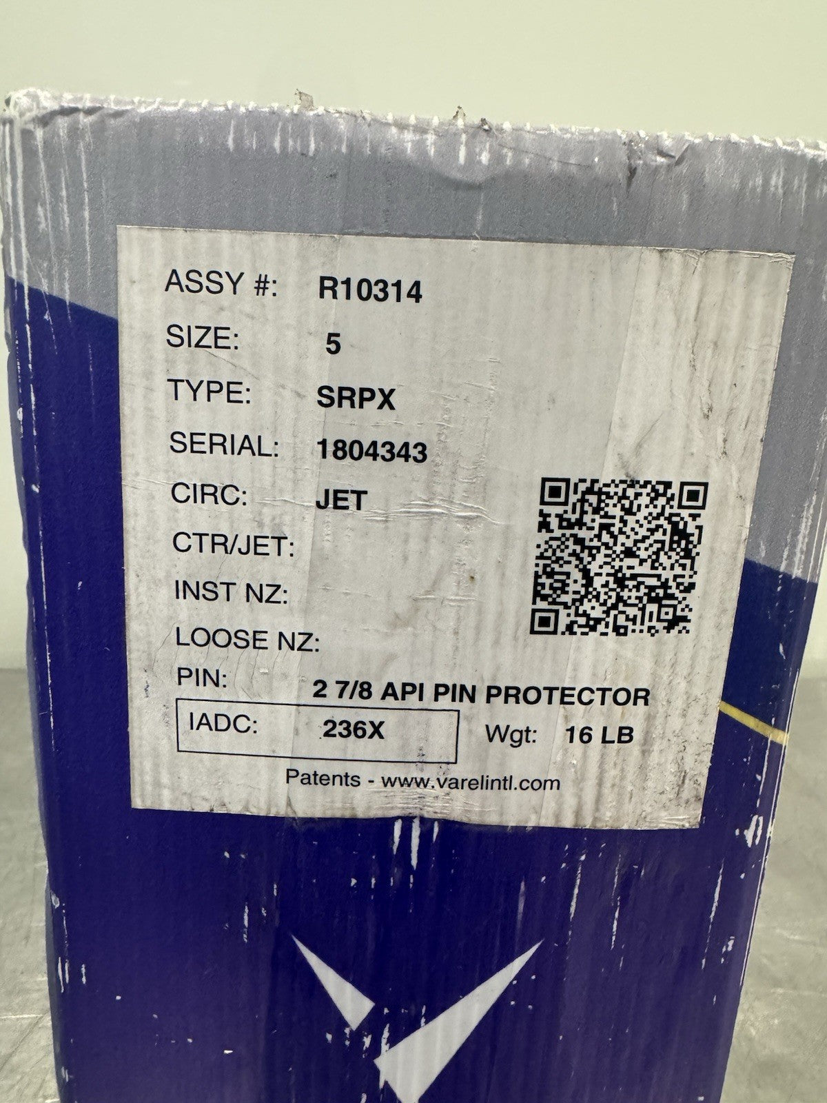 Varel Tricone Drill Bit R10314 SRPX Size 5 Jet 2-7/8 API Pin Protector NEW!