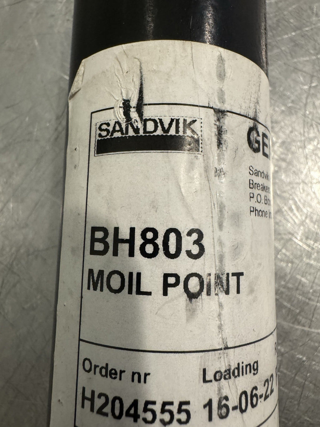Sandvik BH803 Moil Point K133369 Breaker Genuine NEW! FREE SHIPPING!