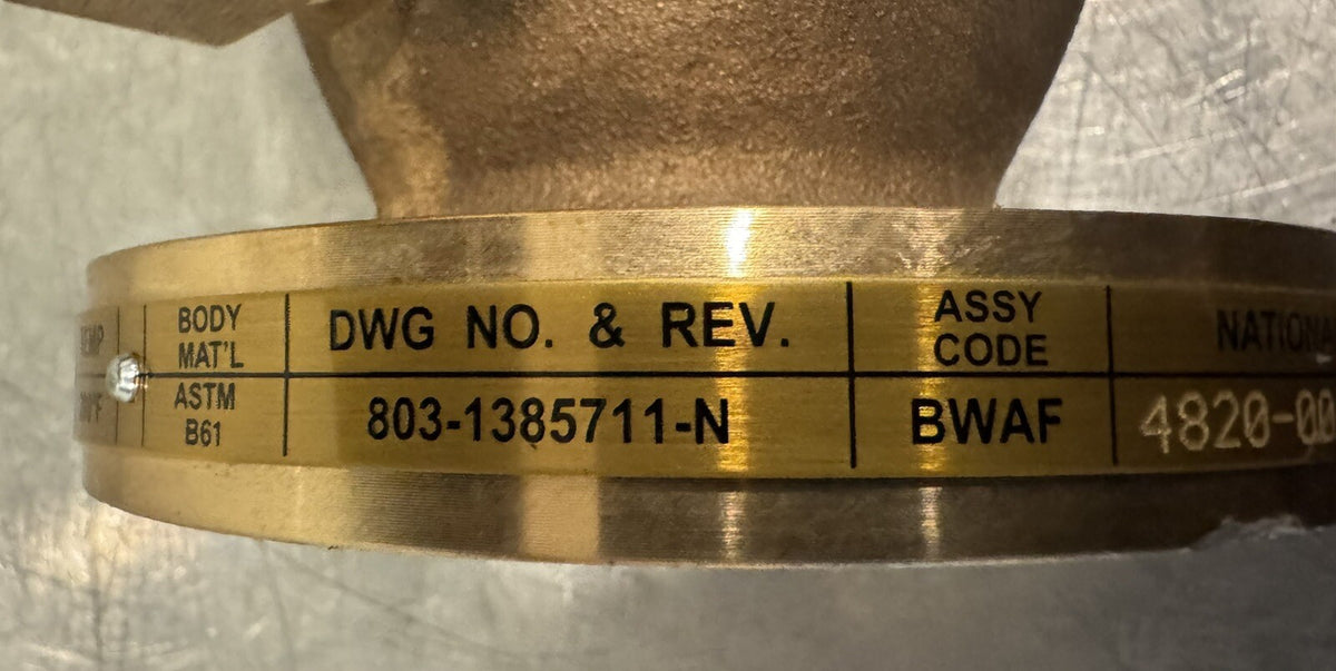 MB 803-1385711-N National 4820-00-585-7567 Globe Valve Brass 1.5” NEW SHIPS FREE