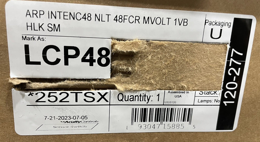 Acuity ARP INTENC48 NLT 48FCR MVOLT 1VB HLK SM Relay Panel NEW! FREE SHIPPING!