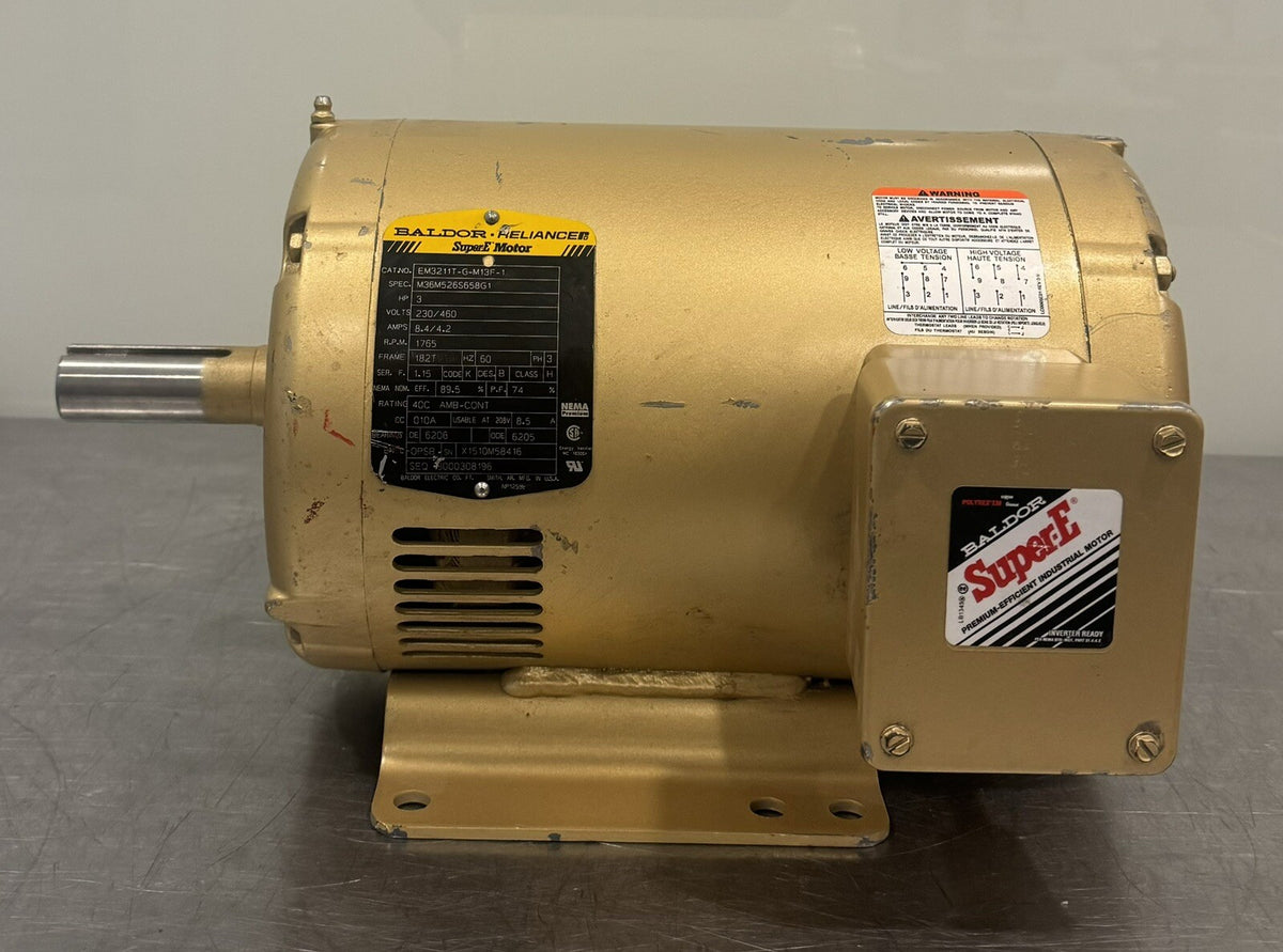 Baldor EM3211T-G-M13F-1 Electric Motor 36M526S658G1 3HP 230/460V NEW! SHIPS FREE