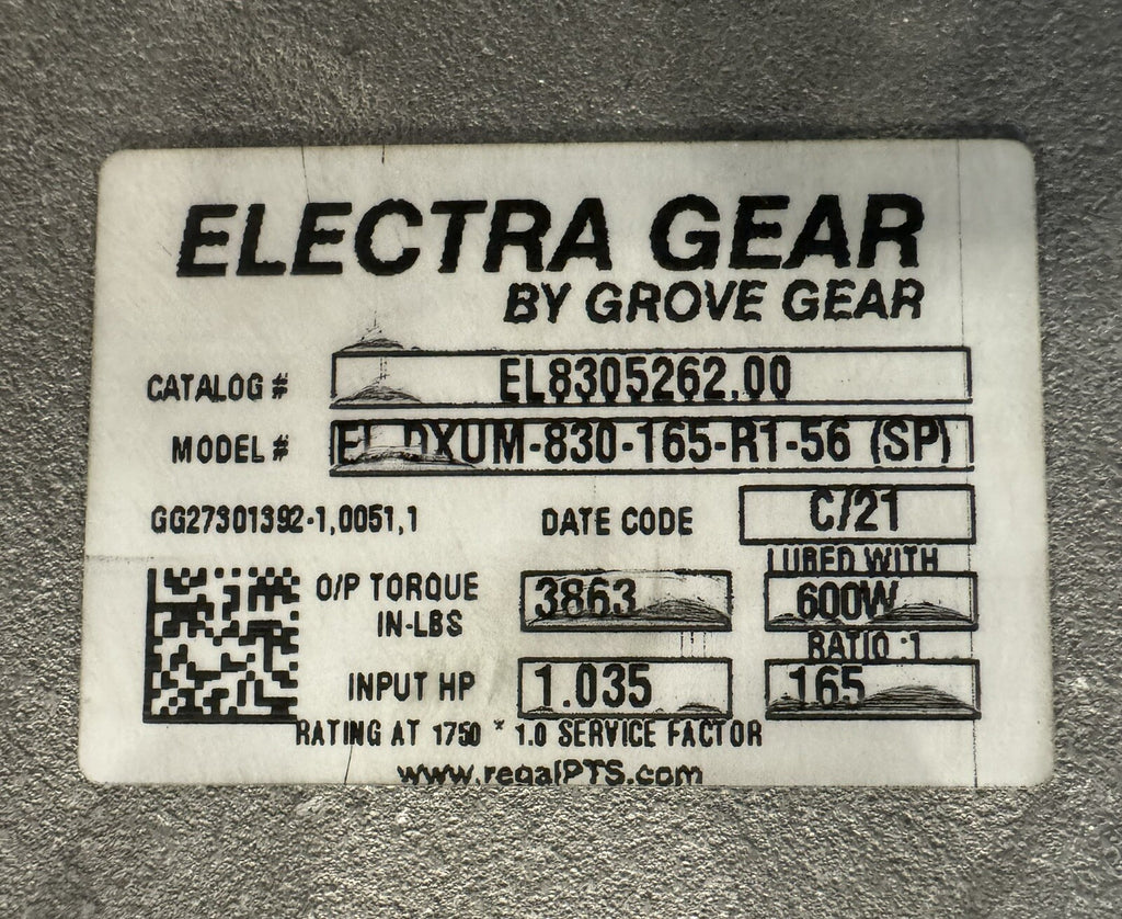 Grove Gear EL-DXUM-830-165-R1-56  Aluminum Gear Reduction EL8305262.00 NEW!!!