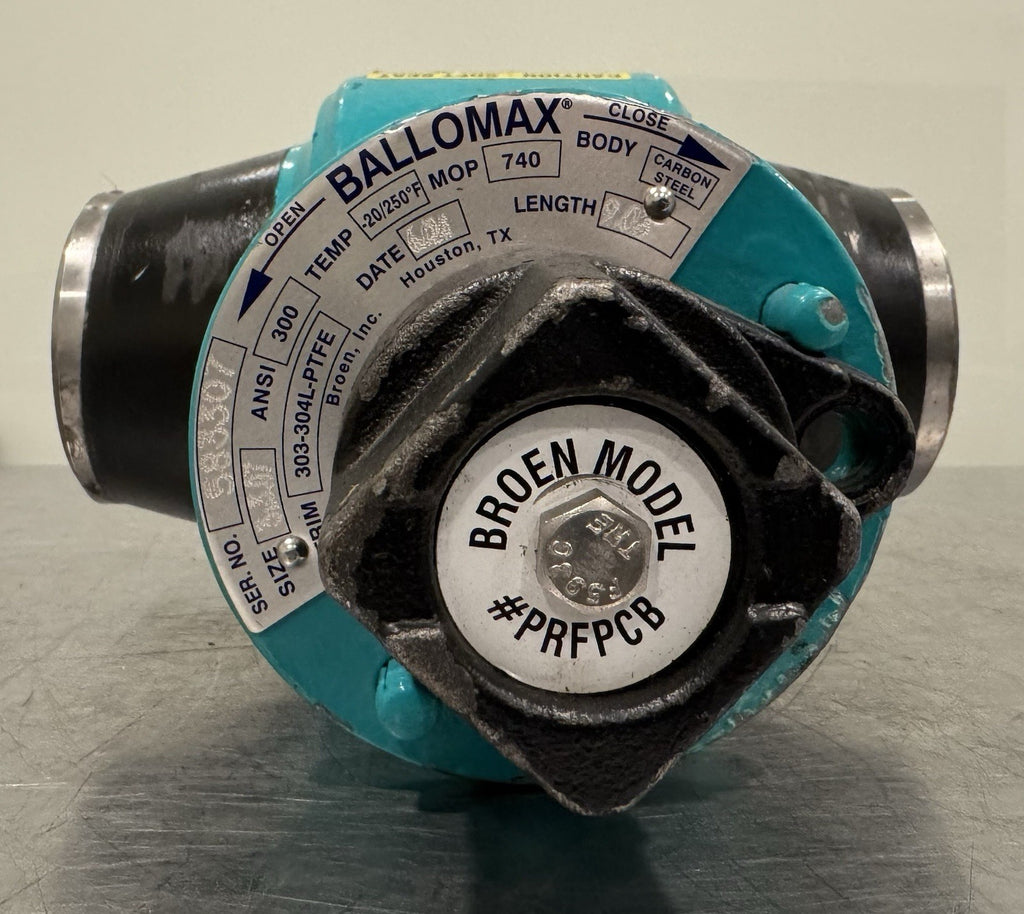 Broen PRFPCB Ballomax Premium 303-304L-PTFE 3” Floating Full Port Valve NEW!