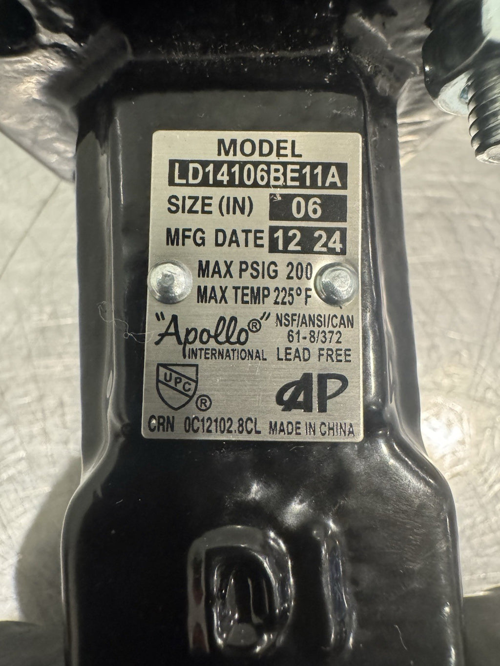 Apollo LD14106BE11A Butterfly Valve 6” EPDM 10 Position NEW! NO HANDLE!