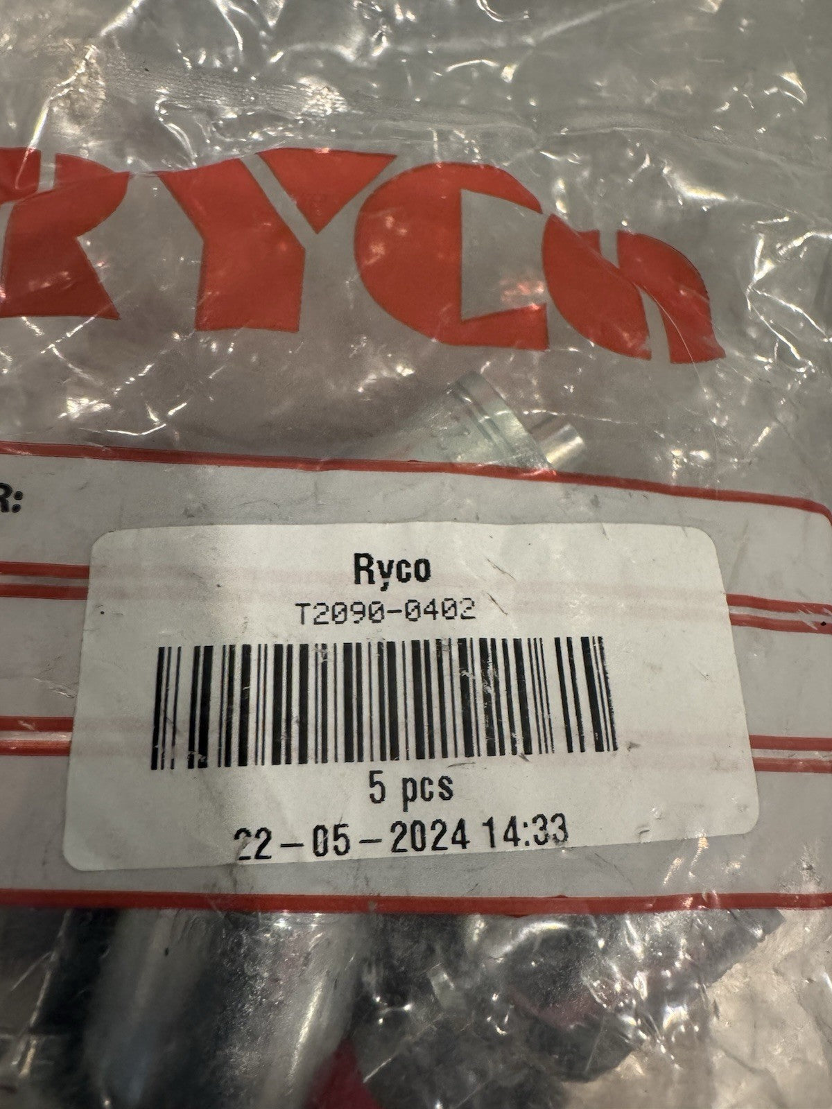 Ryco T2090-0402 Hydraulic Fittings 5 PACK Crimp X Thread NEW! FREE SHIPPING!