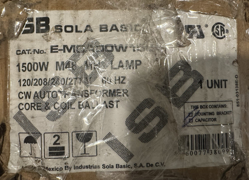 ISB Sola Basic E-MCA00W1500 Metal Halide Ballast DAMAGED! NEW!