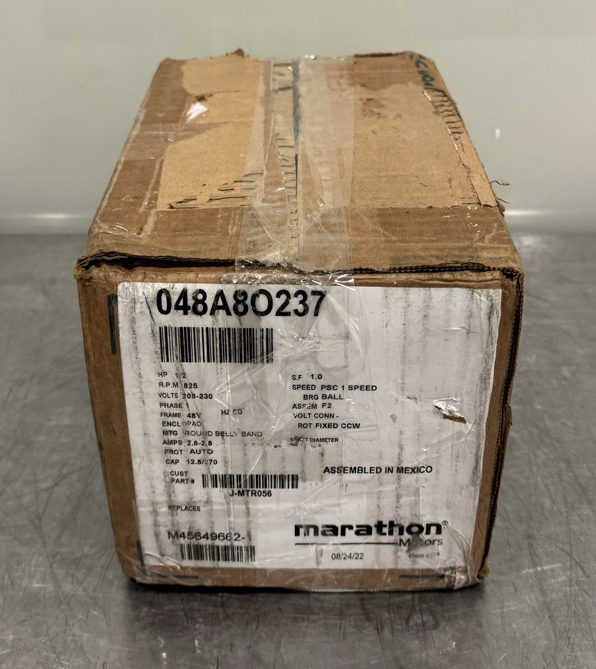 Marathon 048A8O237 Motor 1/2 HP 825 RPM 208-230V 1PH NEW IN BOX! FREE SHIPPING!