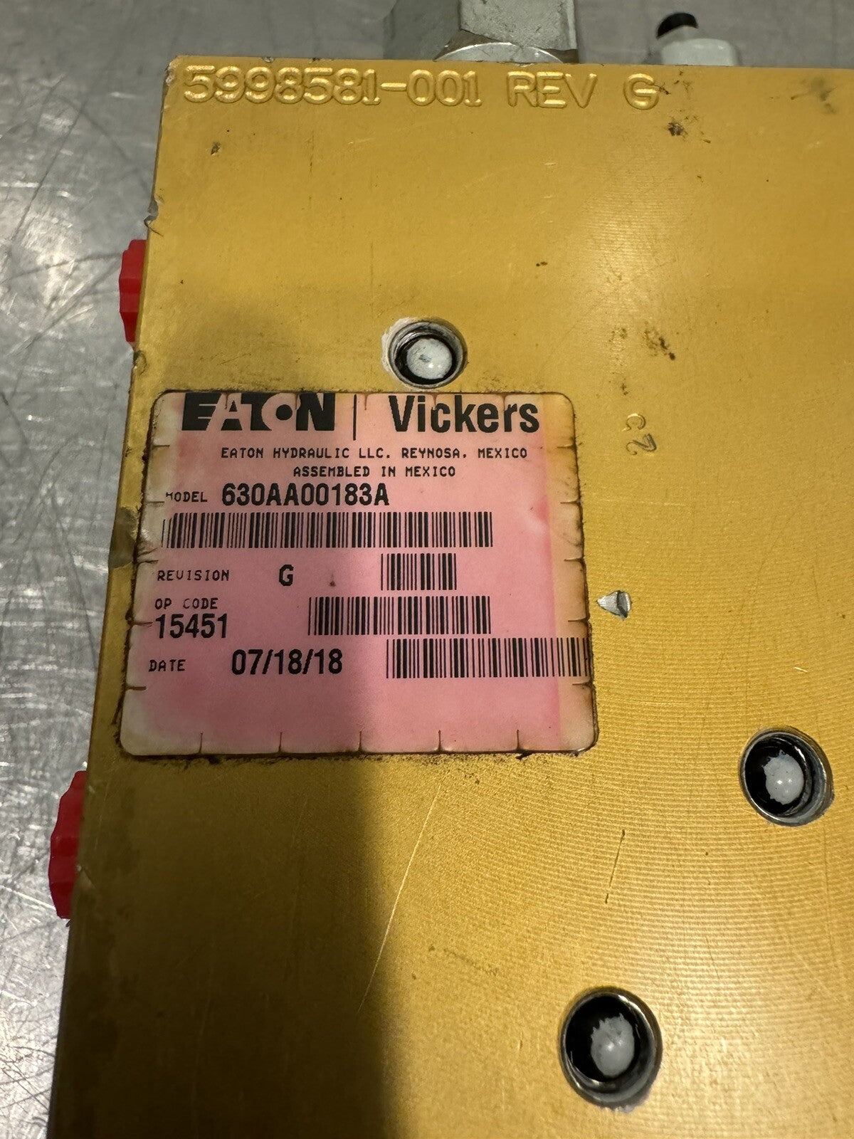 Eaton 630AA00183A Hydraulic Valve Block ASSY NEW! FREE SHIPPING!